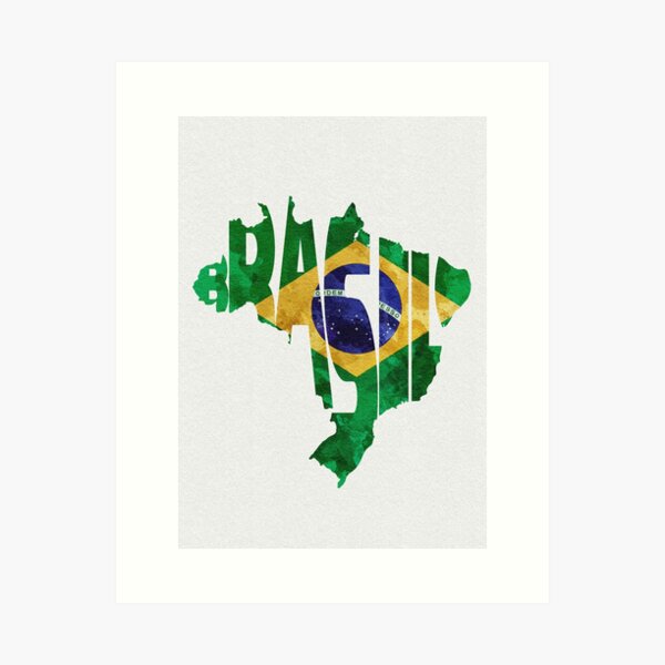 Artikel-Vorschau von Brasilien Typografische Karte Flagge, designt und verkauft von A Deniz Akerman.