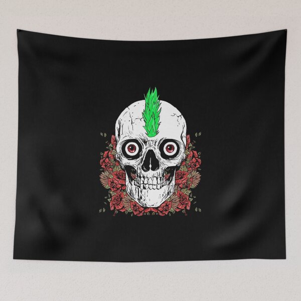 Item preview, Punk Skull and Flowers designed and sold by nellylebrun.