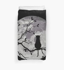 The Cat And The Moon Duvet Cover
