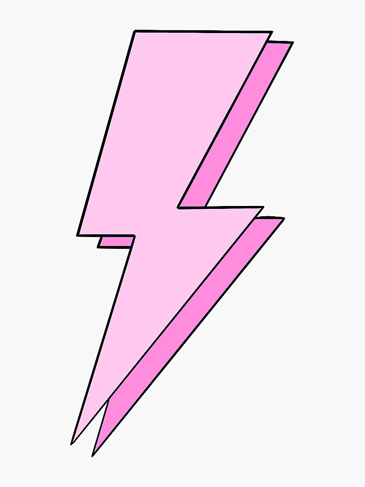 "pink lightning bolt " Sticker for Sale by marisacro Redbubble