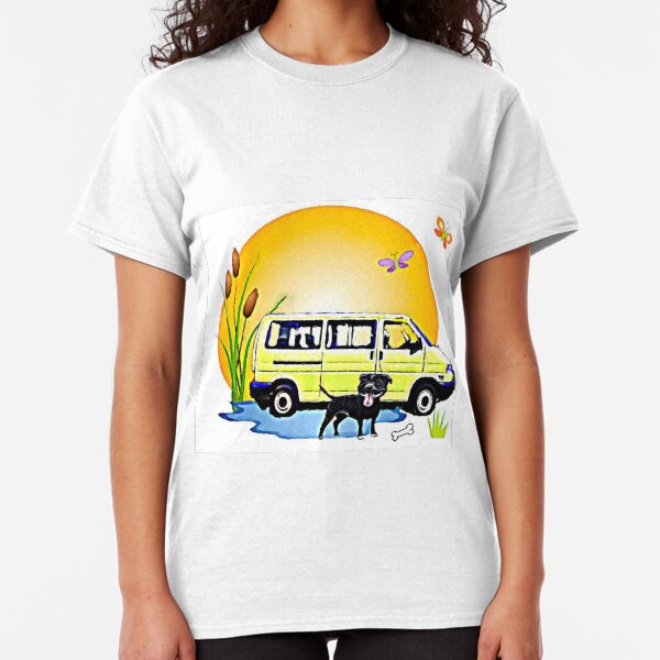Damen T-Shirt Blumen Oldtimer Auto Retro Vintage Wagen