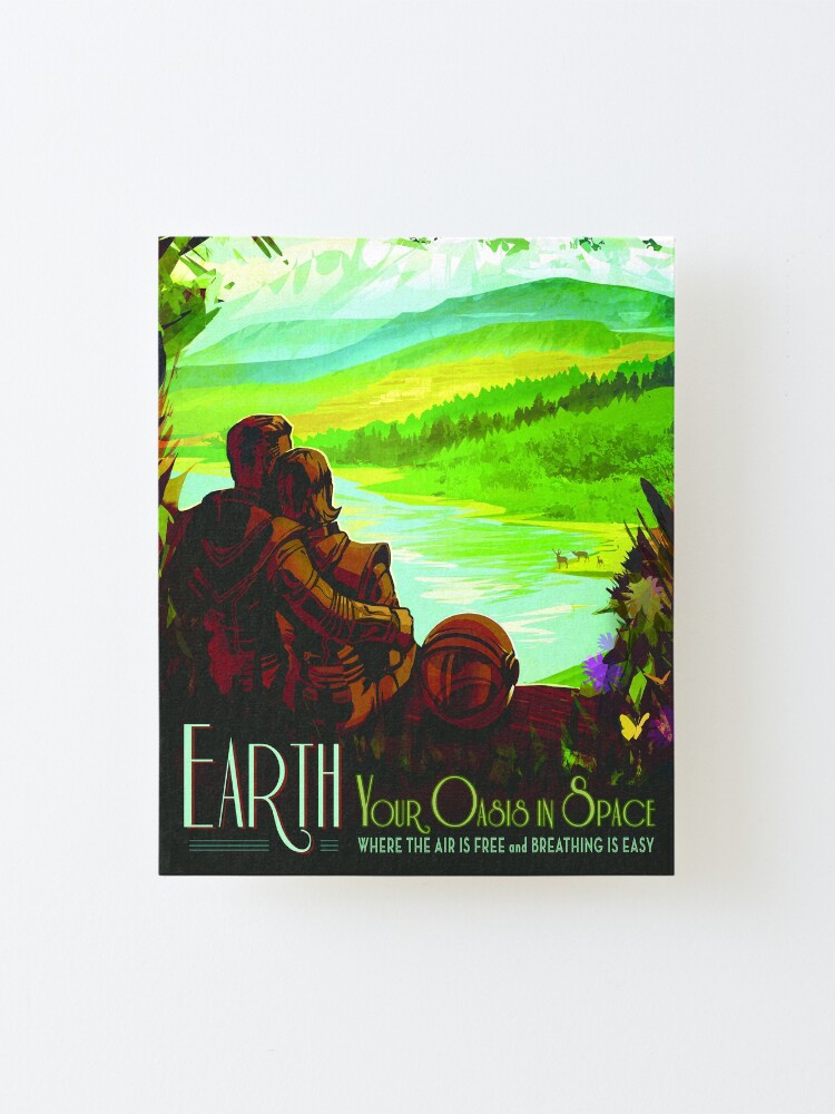 Alternate view of Earth - NASA/JPL Travel Poster Mounted Print