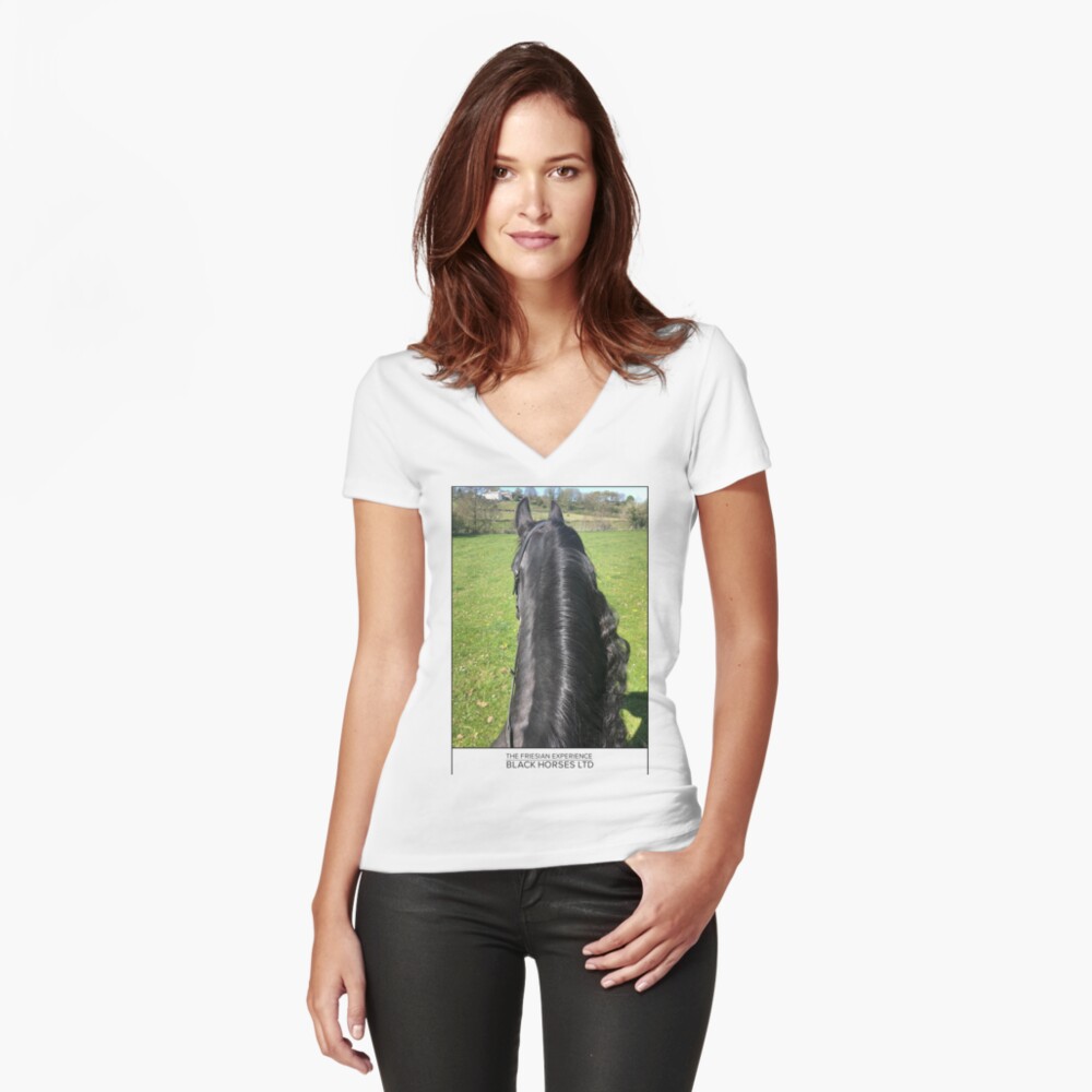 Item preview, Fitted V-Neck T-Shirt designed and sold by Blackhorsesltd.