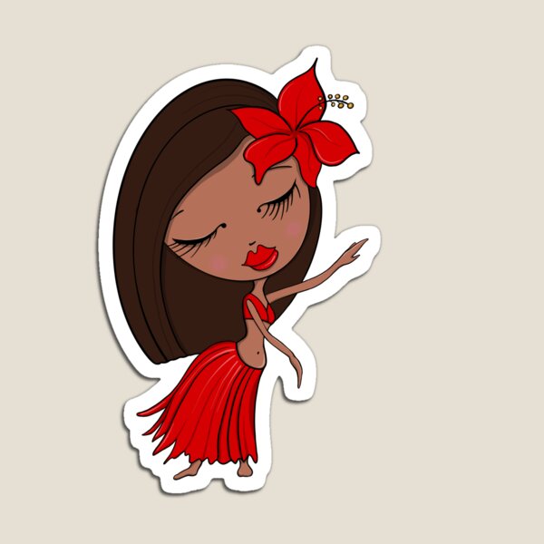 Hula Dancer in Red Magnet