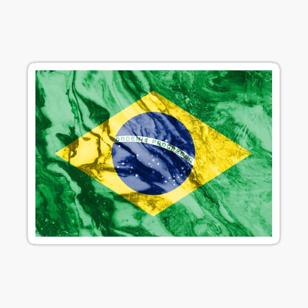 Marble flag of Brazil Sticker