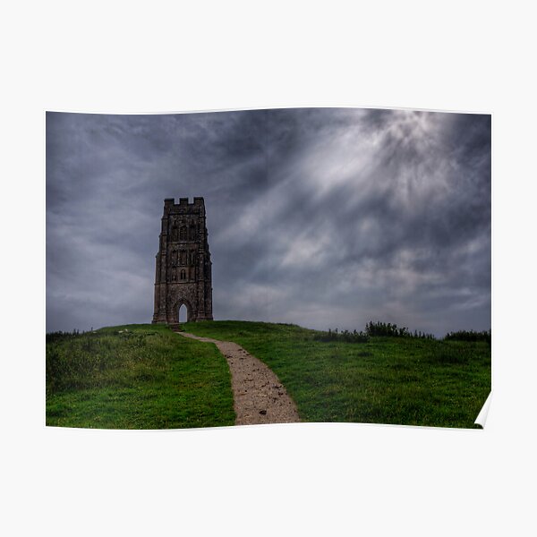 Near the top of Glastonbury Tor Poster