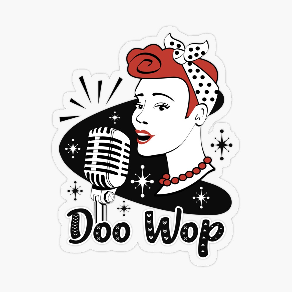 Doo Wop Music Vintage Pin Up Girl Vintage 50s Sock Hop Dance Party