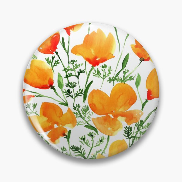 Item preview, Watercolor California poppies designed and sold by blursbyai.