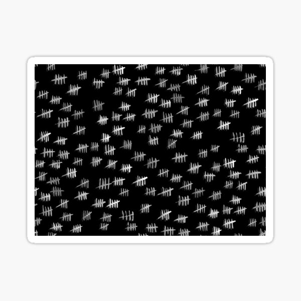 Anticipiating countdown - white on black Sticker