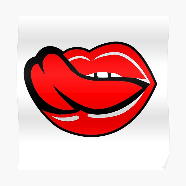 "Red Lips And Tongue" Poster for Sale by babydollchic Redbubble