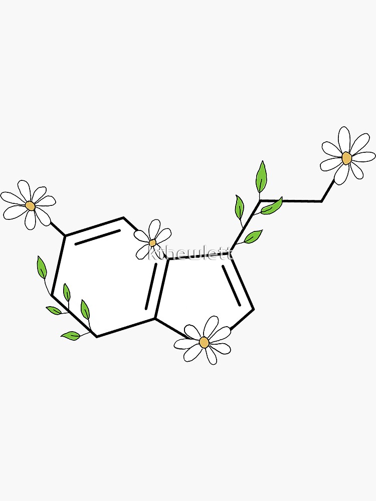 Download "Floral Serotonin Molecule" Sticker by kthewlett | Redbubble