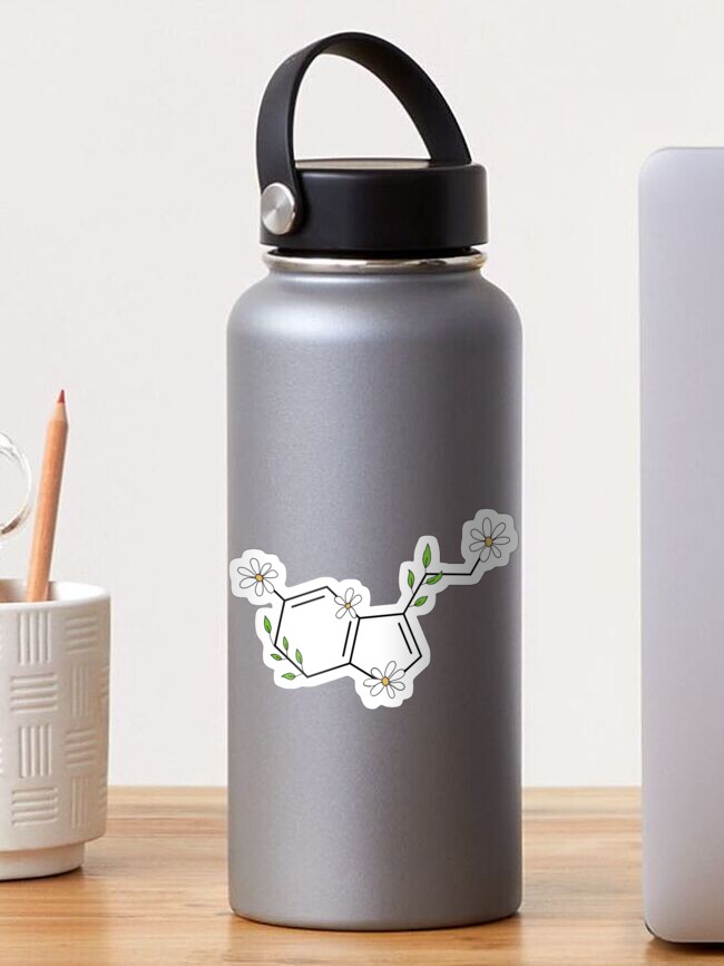 Thumbnail 1 of 3, Sticker, Floral Serotonin Molecule designed and sold by kthewlett.