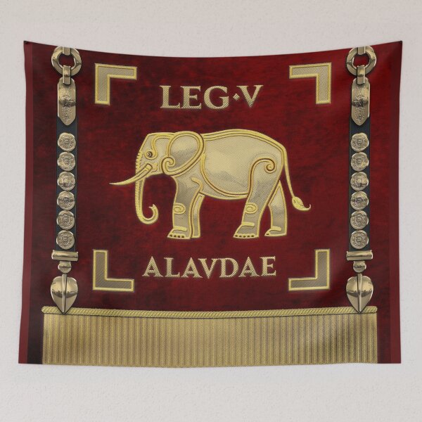 Item preview, Standard of the Lark-crested Fifth Legion - Vexillum of Legio V Alaudae designed and sold by Serge Averbukh Art Studio.