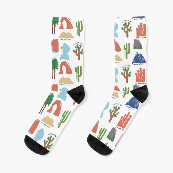 National Parks Print Socks