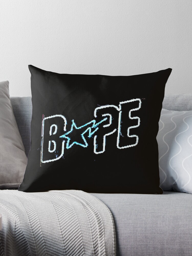 Neon Bape White Throw Pillow for Sale by SelahBeats