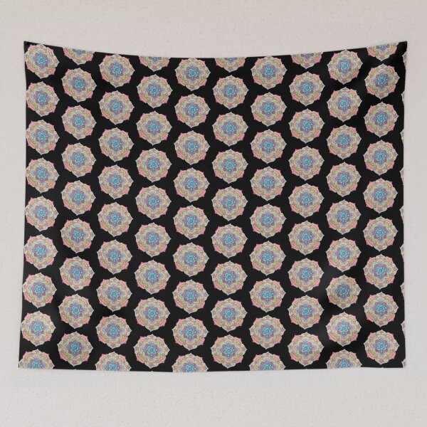 Item preview, Floral Mandala on Black Background designed and sold by mikaylawright.