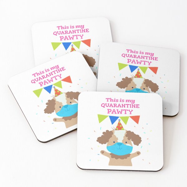 Item preview, Kids quarantine birthday party "This is my quarantine pawty" funny quote with dog. Kids gift for virtual birthday party designed and sold by TamGustam.