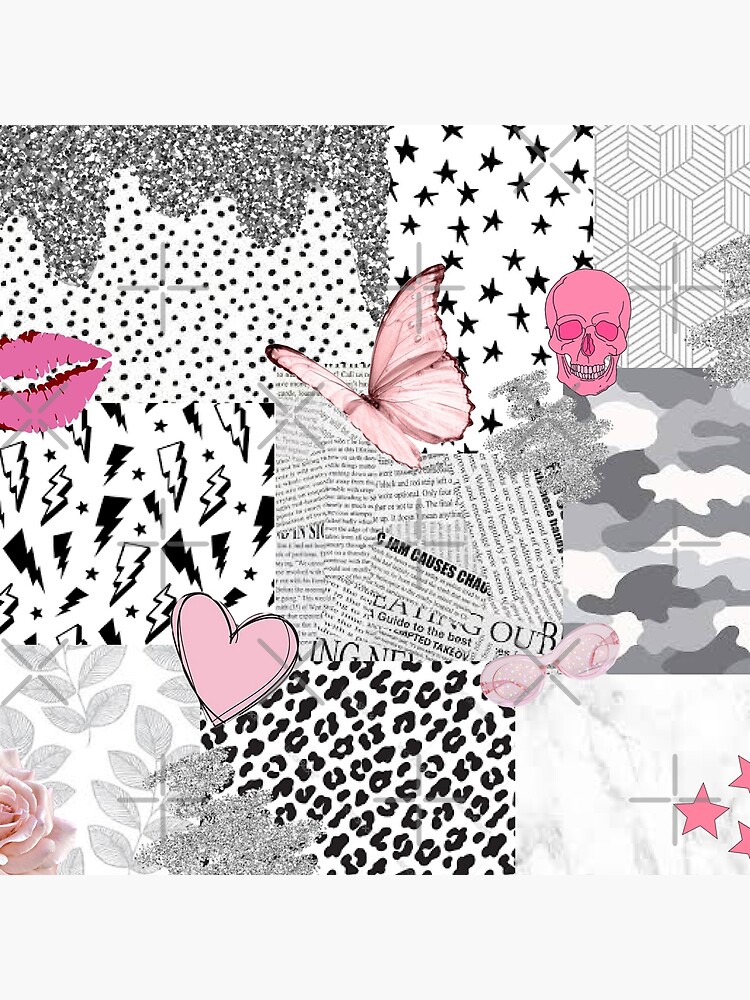 black pink white vsco collage by morgananjos