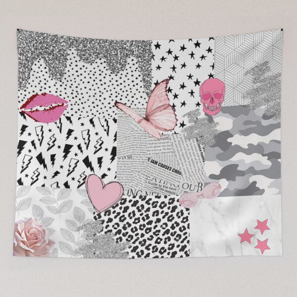 Item preview, black pink white vsco collage designed and sold by morgananjos.