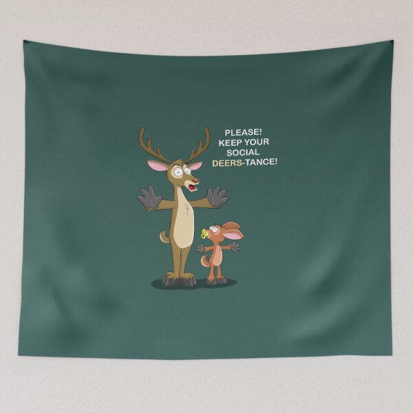 Item preview, Keep your Social Deers-tance! Funny elks designed and sold by AnnieLonghi.