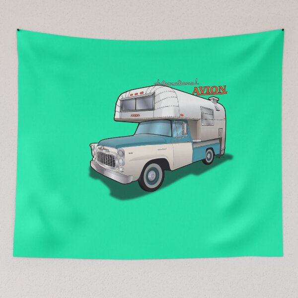 Item preview, 1960 Avion Camper and International Truck designed and sold by PatArtByKevin.