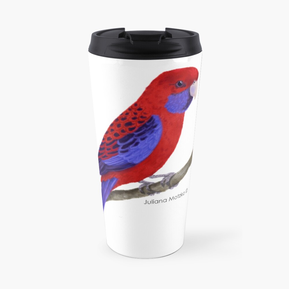Crimson Rosella Bird Travel Mug