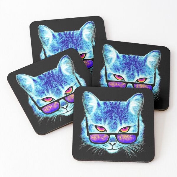 Item preview, Cool neon cat with sunglasses designed and sold by Jelisandie.
