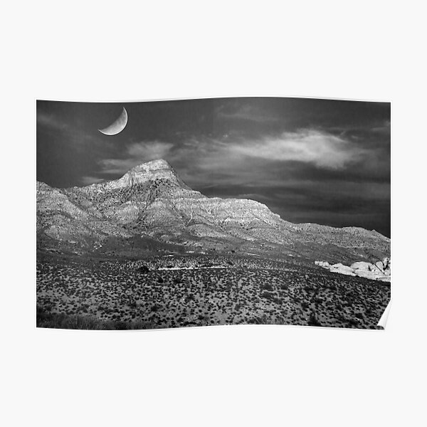 Red Rock Canyon in B&W Poster