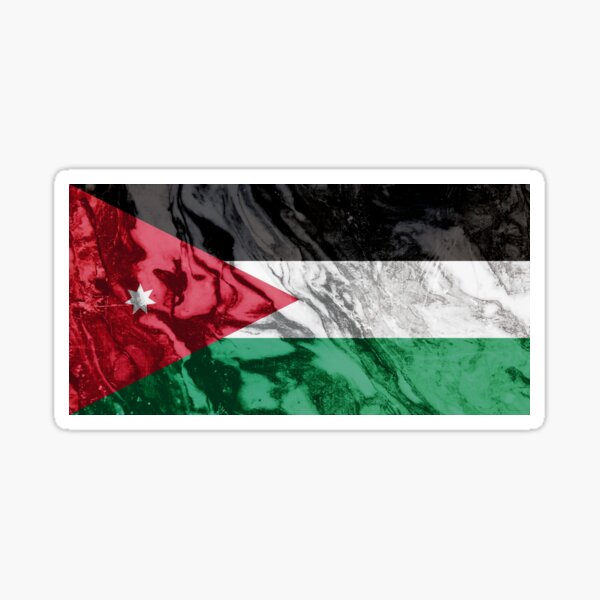 Marble flag of Jordan Sticker