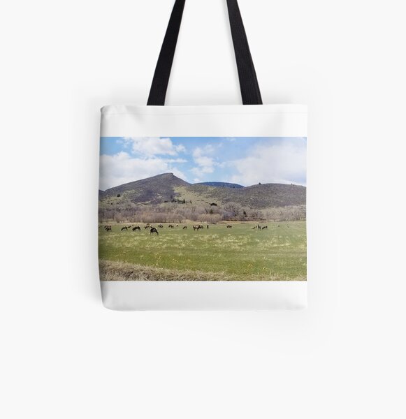 Front Range Elk Herd Lg All Over Print Tote Bag