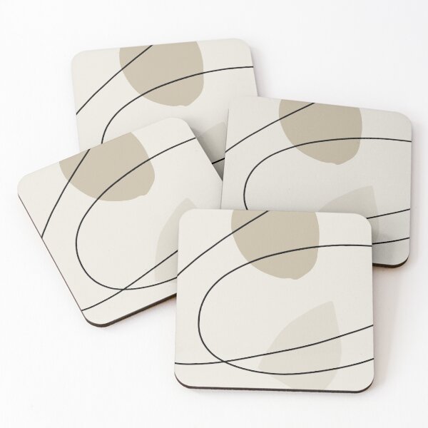 Item preview, Neutral tones, abstract shapes & line drawing. designed and sold by PandaAvenue.