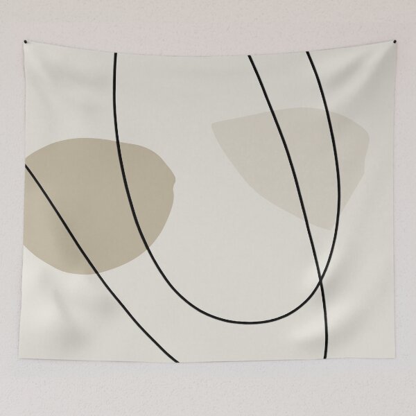 Item preview, Neutral tones, abstract shapes & line drawing. designed and sold by PandaAvenue.