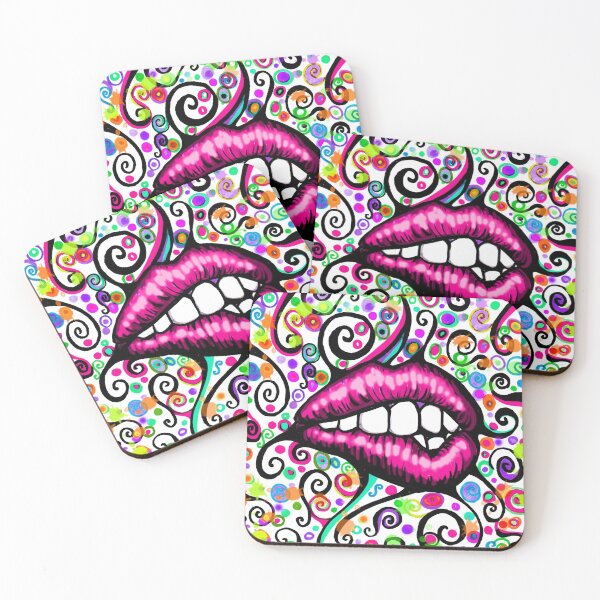 Item preview, Pink Lips Face Mask designed and sold by jaggerstudios.