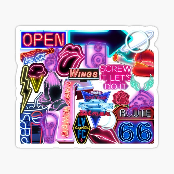 Item preview, neon sign collage designed and sold by morgananjos.