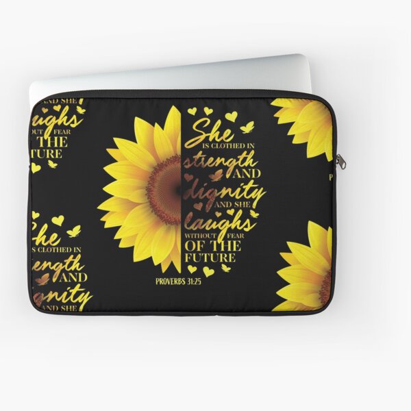 Vista previa del artículo con la obra «Versículo bíblico cristiano del girasol Proverbios 31», diseñado y vendido por Maria Nash.