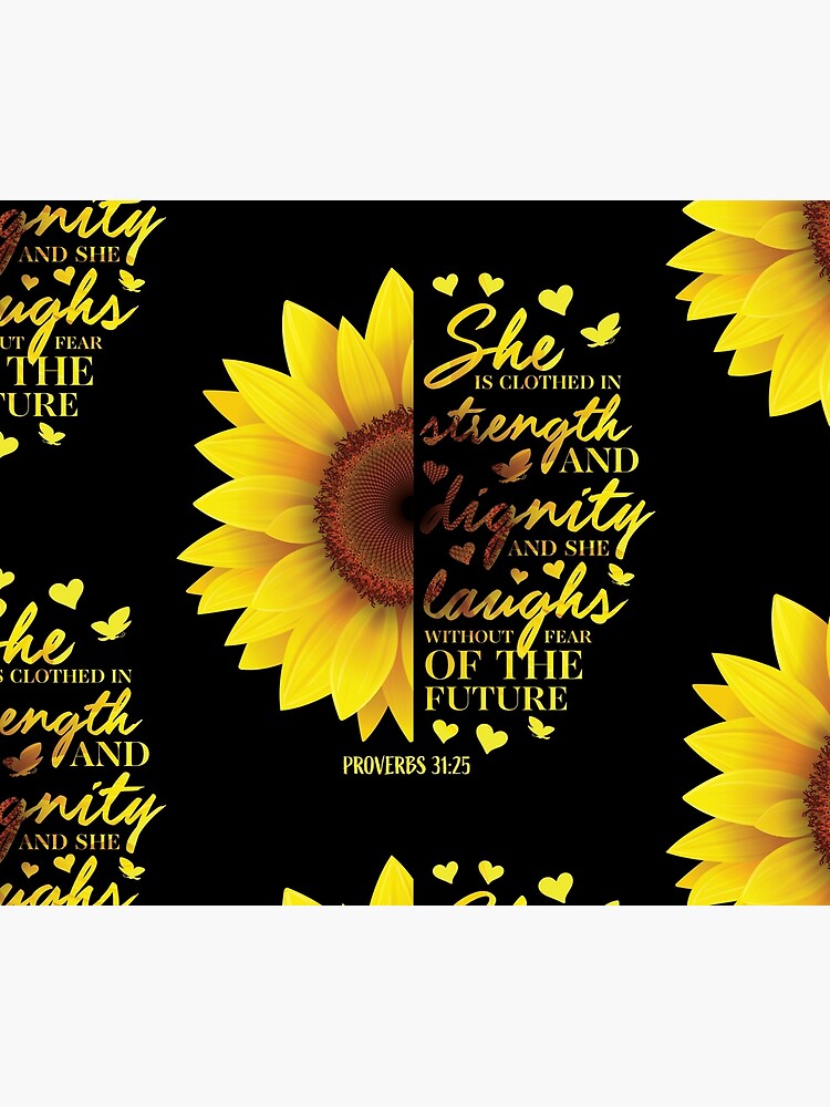 “Sunflower Christian Bible Verse Proverbs 31” Comforter by jdn605