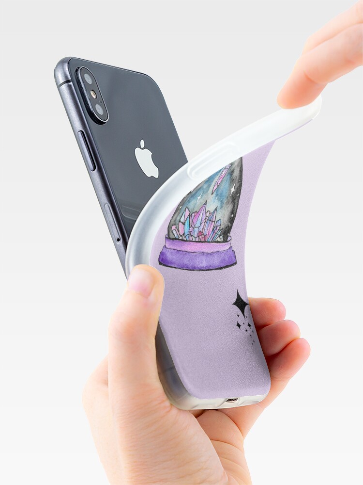 Alternate view of purple crystal ball watercolour art iPhone Case & Cover