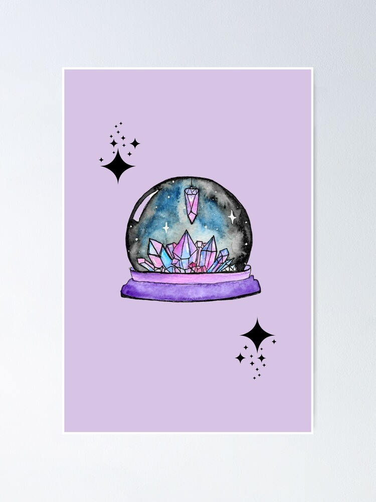 Alternate view of purple crystal ball watercolour art Poster