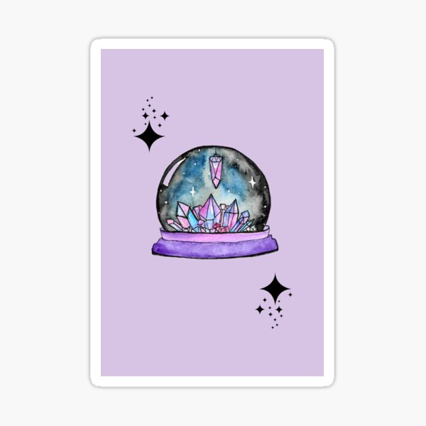 purple crystal ball watercolour art Sticker