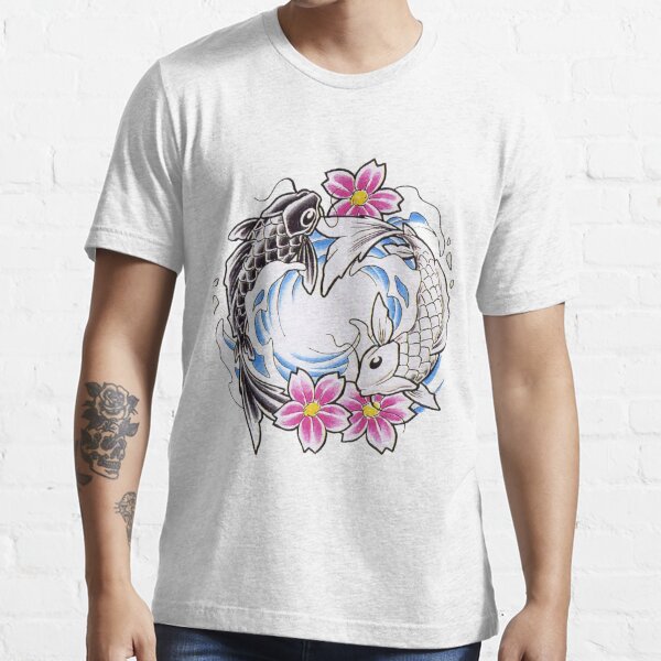 Koi Fish Couple Yinyang Tattoo Design Gift Idea' Men's T-Shirt