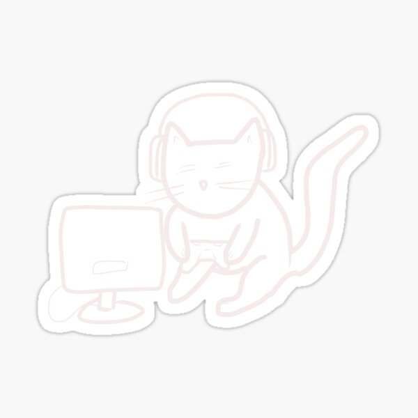 &ldquo;Gamer Cat&rdquo; Sticker by ImbueArts | Redbubble