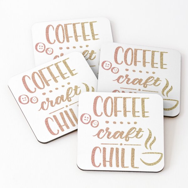 Item preview, Coffee, Craft, Chill. Rose Gold Glitter Crafting Quote. designed and sold by MysticMagpie.