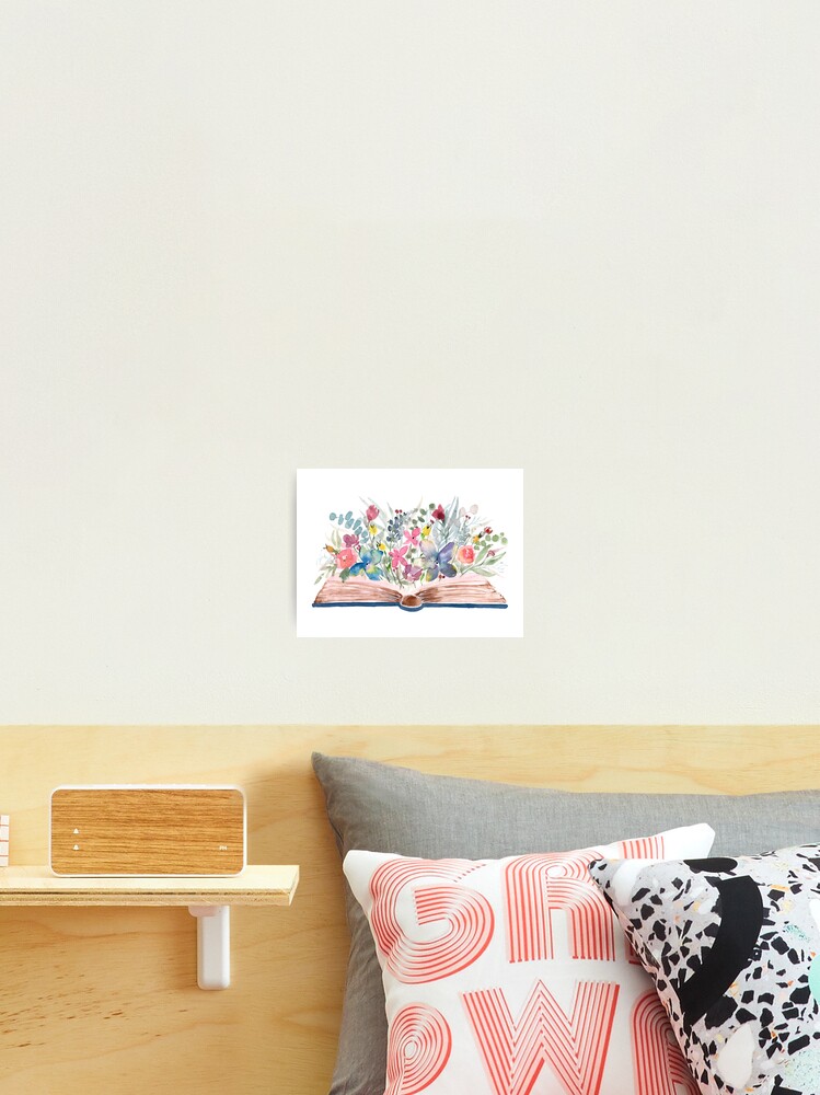 Watercolor Open Book with Florals Art Print for Sale by Harpley Design  Studio