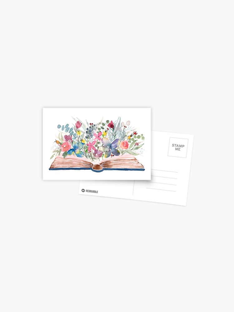 Watercolor Open Book with Florals Art Print for Sale by Harpley Design  Studio