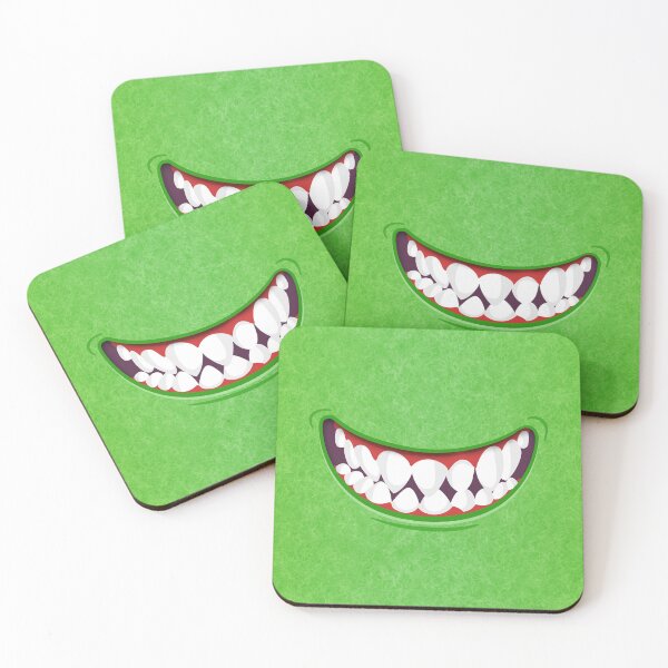 Item preview, Toothy Smile Bright Green Fuzzy Monster Mouth designed and sold by wheedesign.