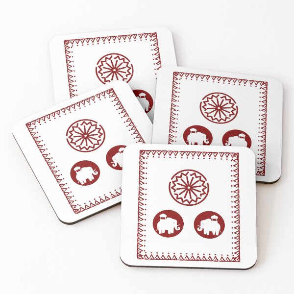 Item preview, Indian art two elephant and a chakra in square boarder designed and sold by DukeDoctor.