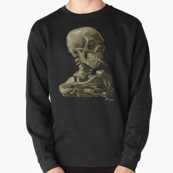 Van Gogh, Head of Skeleton Artwork Skull Reproduction, Posters, Tshirts, Prints, Bags, Men, Women, Kids Pullover Sweatshirt