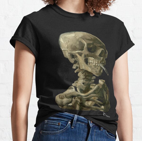 Van Gogh, Head of Skeleton Artwork Skull Reproduction, Posters, Tshirts, Prints, Bags, Men, Women, Kids Classic T-Shirt