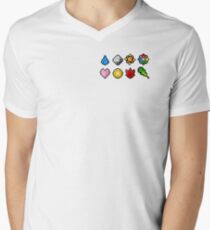 Pokemon Badge Sprites (Kanto Only) Men's V-Neck T-Shirt