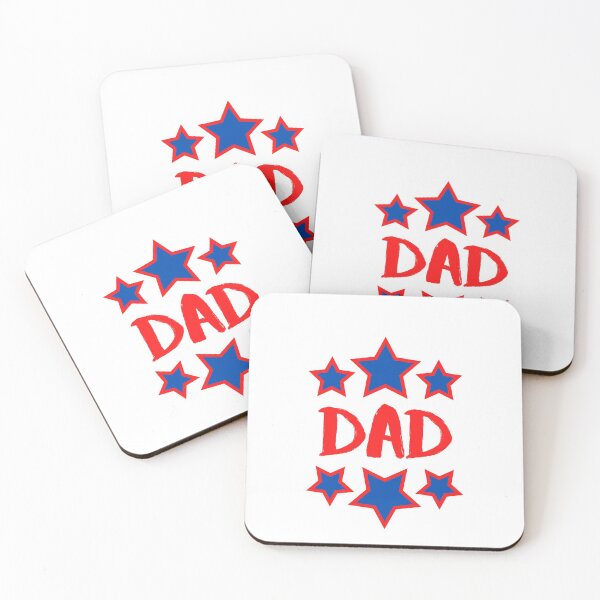 Item preview, Dad, Red and Blue Stars designed and sold by artistoutfitter.